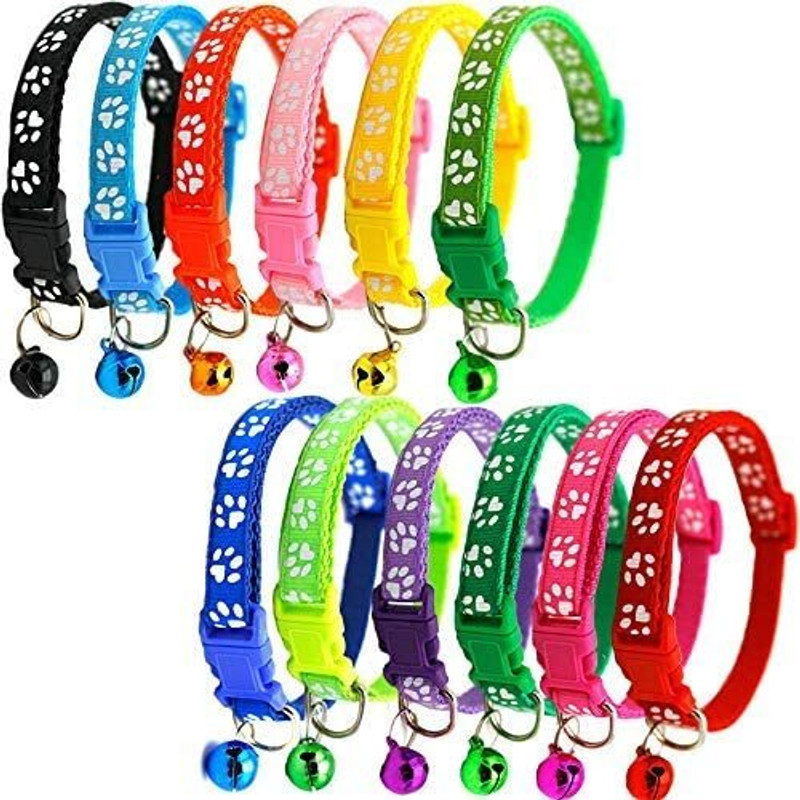 DCM PET MART Collars for Pet Puppy and Cats 2 Pcs Collars with Bells Dog & Cat Everyday Collar(Small, Multicolor)
