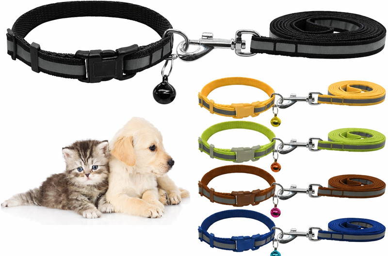 ARIMA Reflective Collar and leash with premium quality bell Dog & Cat Collar & Leash(Extra Small, Red)