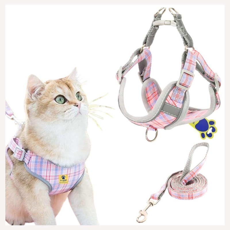 A+a pets Harness & Leash Set for Cats, Puppies, Small Dogs with 2 Leash Points Dog & Cat Harness & Leash(Extra Extra Small, Pink)