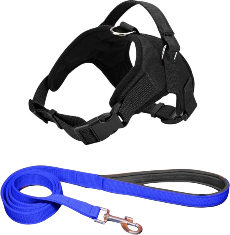 Hurrypets Dogs Adjustable Padded Nylon Chest Body Belt for Training Dog Harness & Leash(Large, Black)
