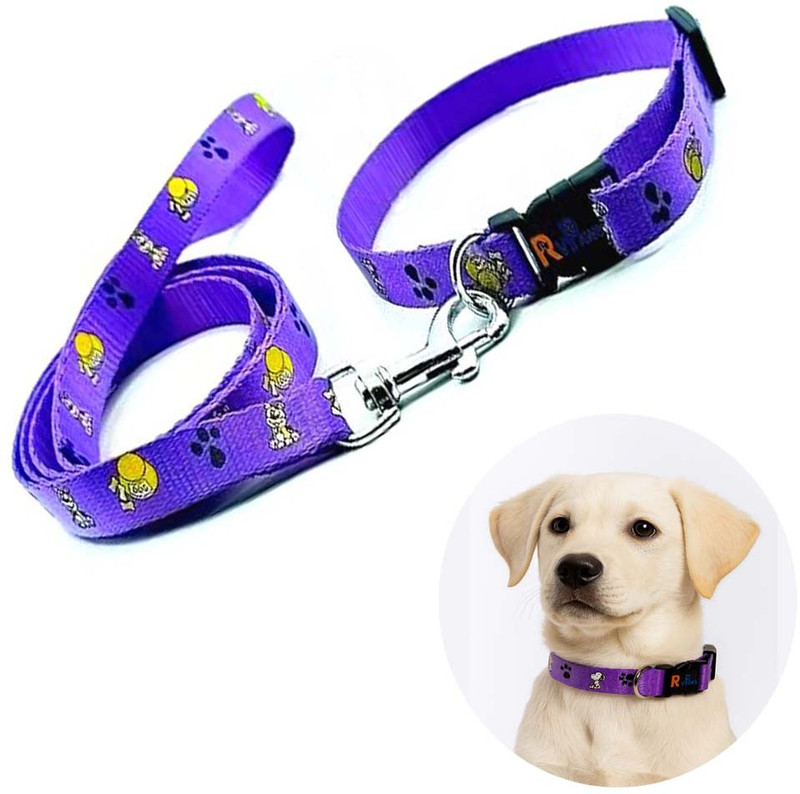Rvpaws Puppy Collar & Leash Set – 15mm Adjustable Nylon Comfortable for Small Dogs Dog & Cat Collar & Leash(Small, Multicolor)