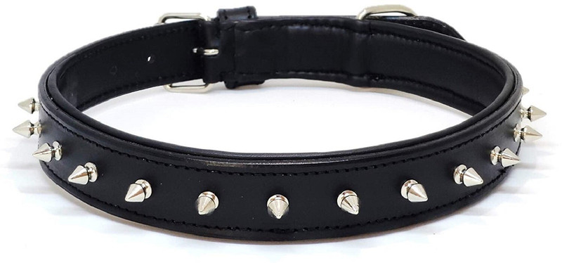 DOSAN Spiked Collar,Neck Safety Collar Dog & Cat Everyday Collar(Medium, BLACK)