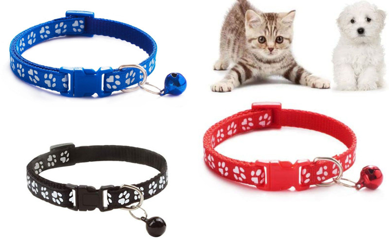 BODY BUILDING 3Pcs Cat & Puppy Collars with Bell ,Adjustable to Fit All Small Pets Dog & Cat Everyday Collar(Small, 0.5 Inch)