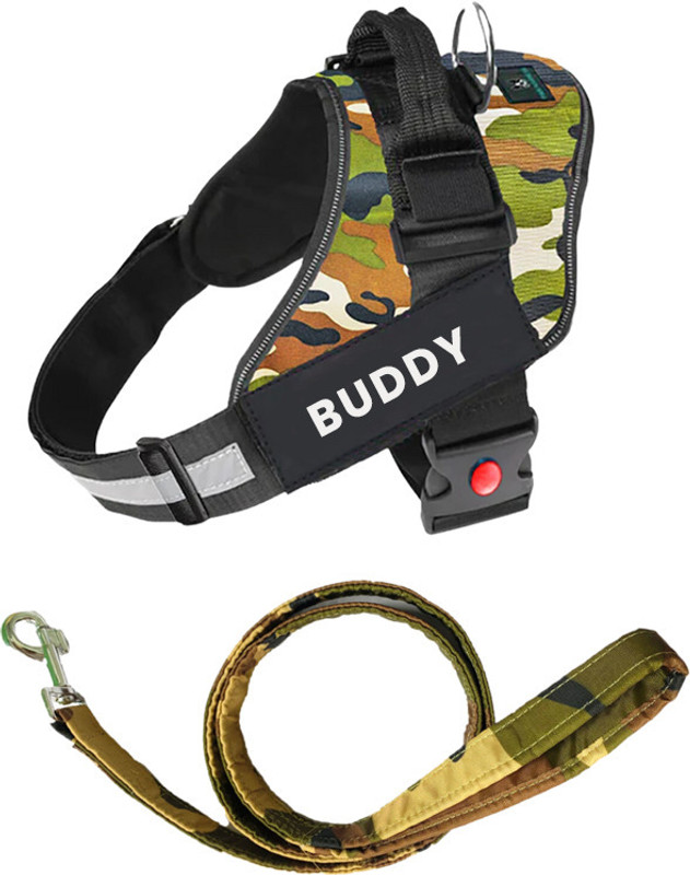 ALCAZAR Service Dog Harness, Chest Body Belt for Dogs, Choke-Free Double Padded Vest Dog Harness & Leash(Medium, MULTICOLOR)