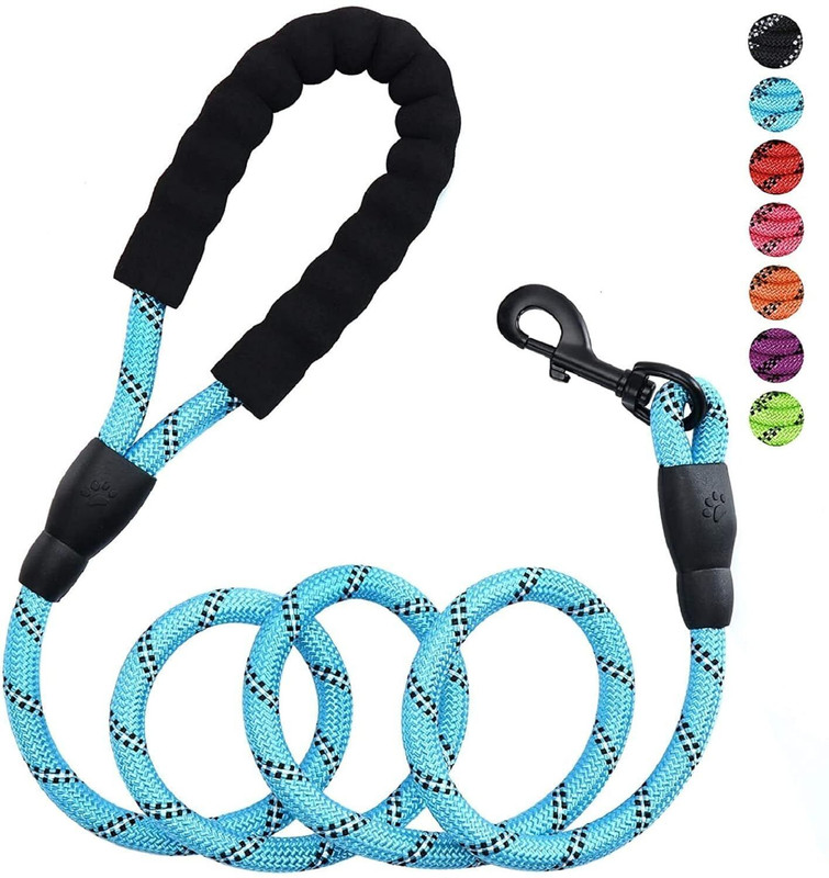 Petology Anti-Slip Padded Handle Leash for dogs 6ft Dog & Cat Leash(Large, Red)