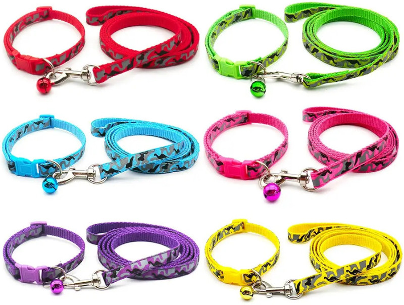 JAPIN Breakaway,Adjustable,Comfortable, DurablePet Collar and leash set Dog & Cat Collar & Leash(Small, Multicolor)