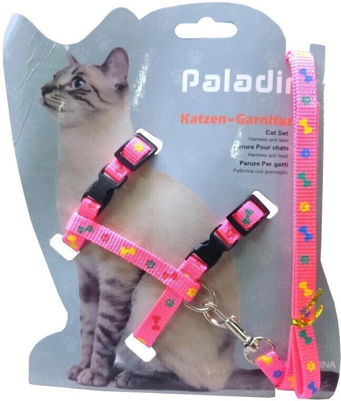 Petfun Adjustable Cat harness Strap For Cat Cat Harness & Leash(Medium, Pink)