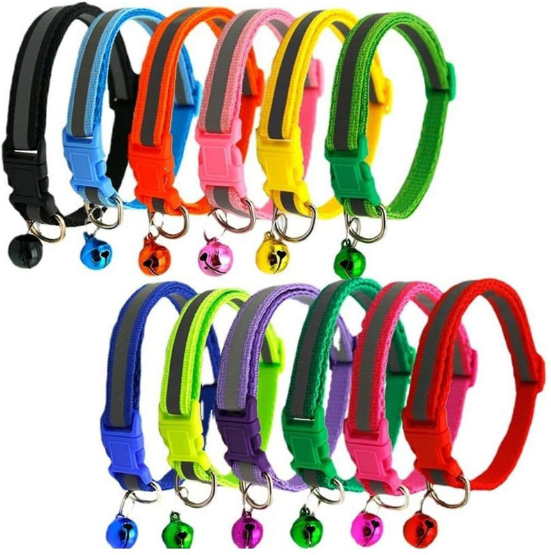Petfun Radium Reflective Collar 10mm with Bell Pack Of 1 Dog & Cat Everyday Collar(Small, Multicolor)