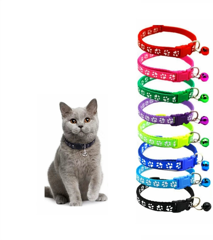AomniStore 3Pcs Cute print Collar Small Pet Collar Belt with Bell for puppies & cats Dog & Cat Everyday Collar(Small, Multicolour)