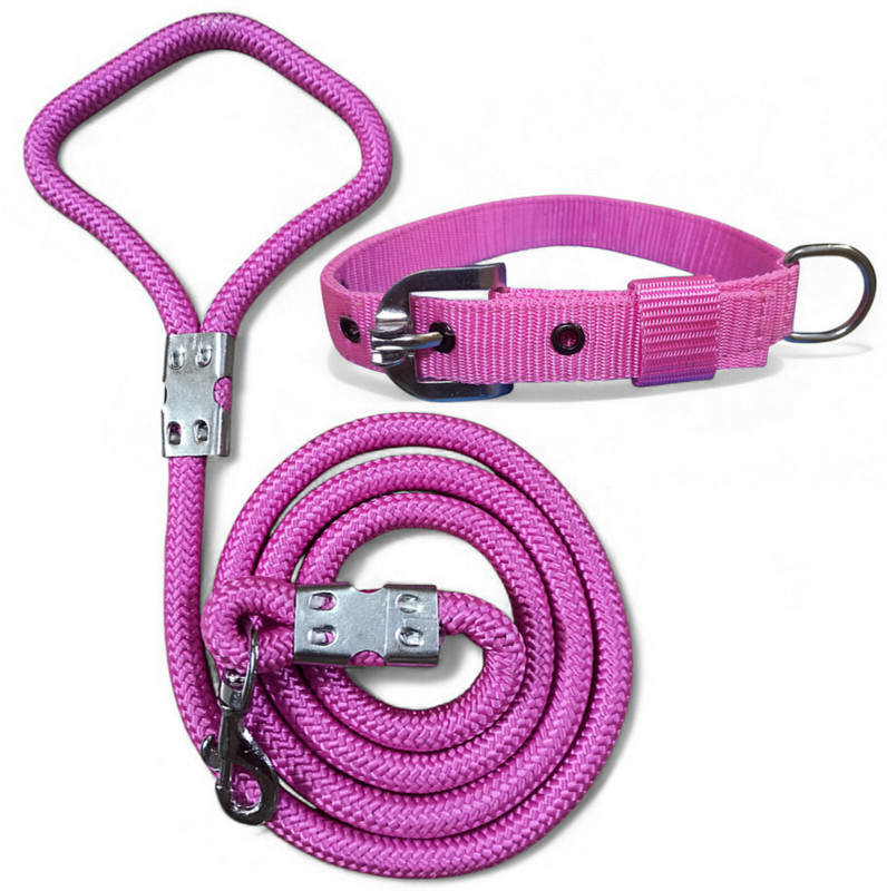 pethubmart Dog Belts Set – Heavy Quality 12mm Dog Leash with 1 Inch Adjustable Dog Collar Dog & Cat Collar & Leash(Large, Yallow)
