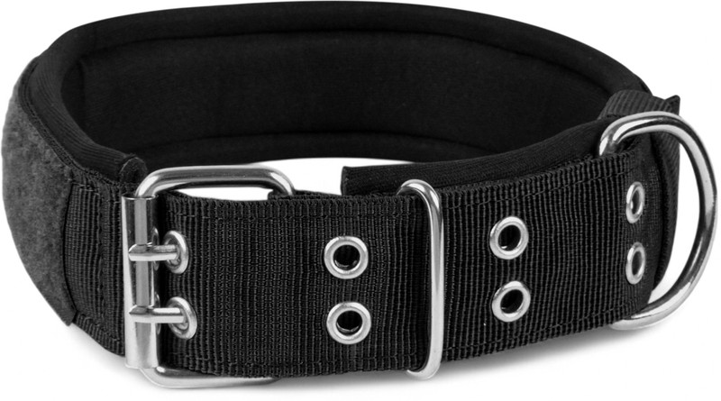 TRUE DAWG Military Training Tactical Dog Belts with Handle for Large Dogs (Neck:19"-23.5") Dog Everyday Collar(Large, Black)