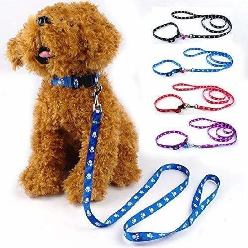 chullbull pet products Nylon Paw Print 10MM Collar Set for Puppies small Bell Dog & Cat Collar Charm(Multicolor, Rectangle)