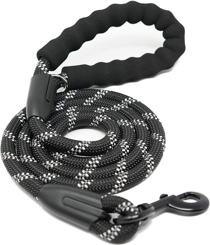 TWINZEN Premium & Strong 5ft Long Dog Leash for Medium&Large size Dog with Padded Handle 120 cm Dog Cord Leash(Black)