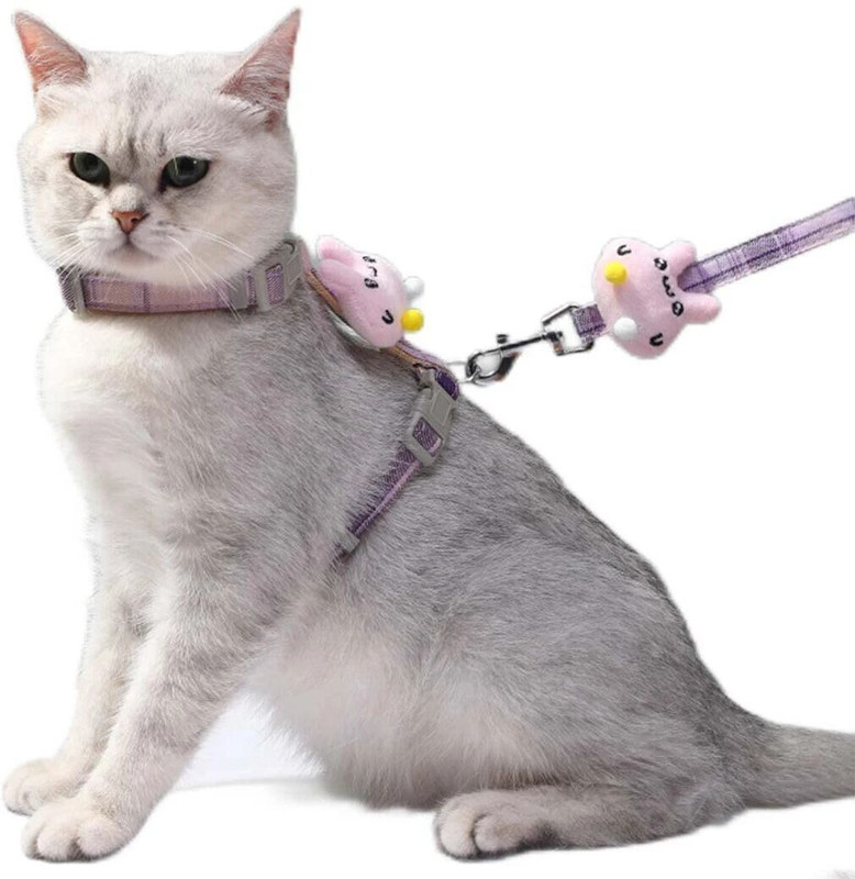 gustave Cat Harness with Leash Adjustable Soft Harness for Small Medium Cats Size S Cat Harness & Leash(Small, Berry Red)