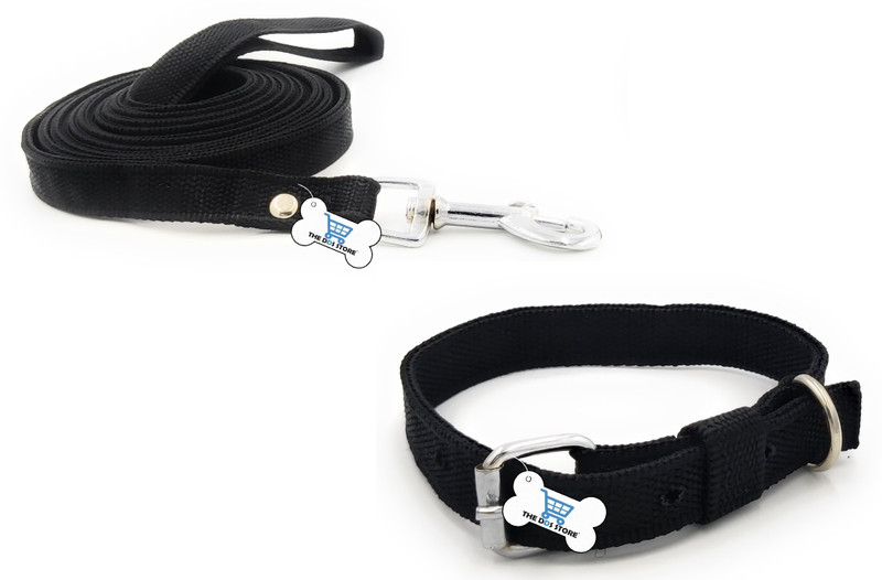 THE DDS STORE 0.75 inch Good Quality Black Puppy Belt Puppy Collar Belt Dog & Cat Collar & Leash(Medium, BLACK)