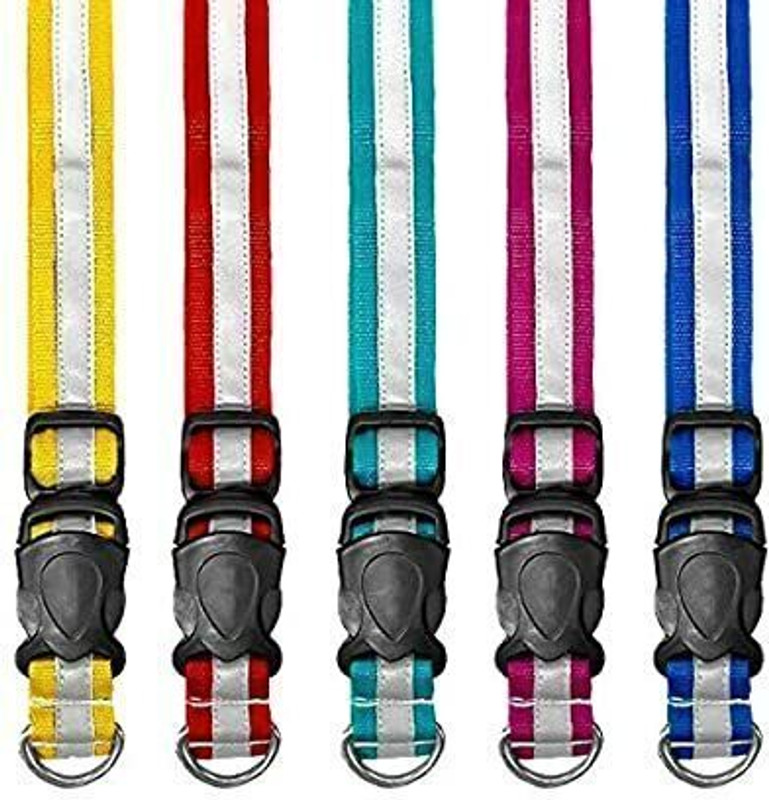 Paws 5pc DOG REFLECTER COLLAR Dog & Cat Everyday Collar(Large, Multicolor)