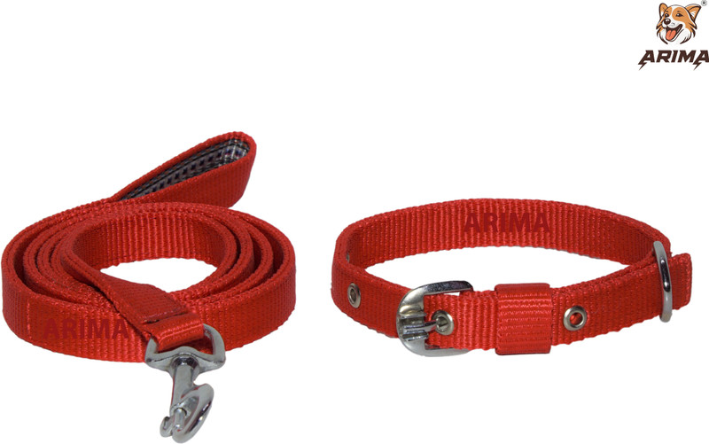 ARIMA Premium Dog collar belt and leash for small dogs suitable for small dog breads Dog Collar & Leash(Small, black)