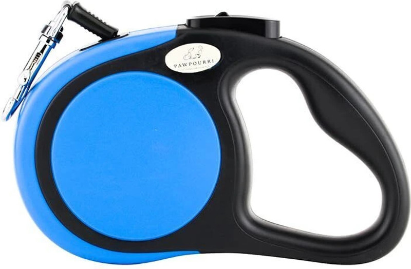 PAWPOURRI Retractable Dog Leash for Walking, Jogging, Training One Button Brake Dog & Cat Collar & Leash(Medium, Blue & Black)