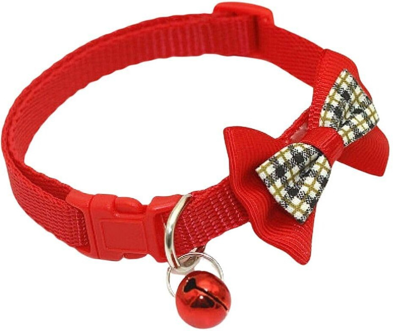 Petfun Premium Nylon Bow Bell Collar Pack Of 1 Dog & Cat Everyday Collar(Small, Multicolor)
