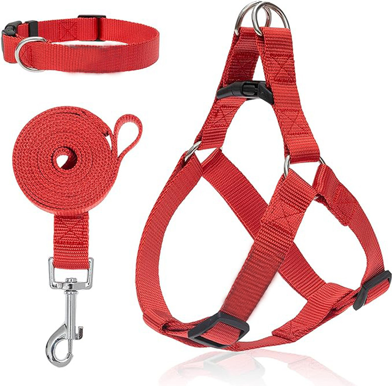 Cocker Nylon Red Harness Combo Dog & Cat Harness & Leash(Large, Red)