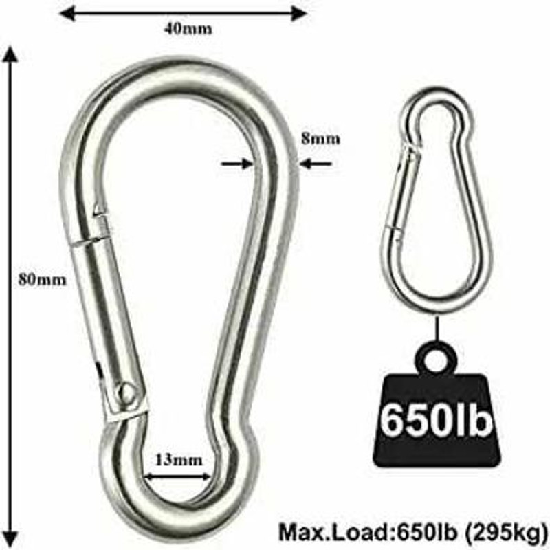 BLESSING PET PRODUCT SNAPS HOOKS (PACKS OF2 PCS) 8 cm Dog & Cat Chain Leash(Steel)