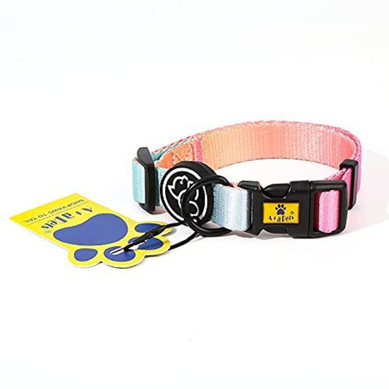 A+a pets A+a Pets' Collar For Pet Waterproof Soft Nylon Material For Dog & Cat Everyday Collar(Large, Pink Gradient Design)