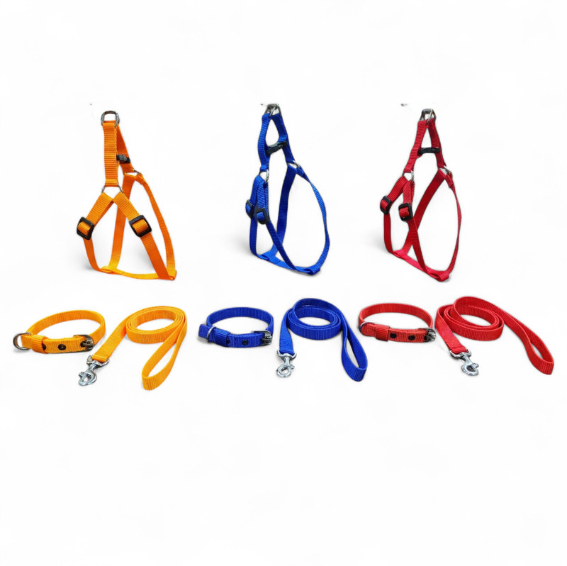 shail Dog & Cat Harness & Leash(Medium, BLUE, RED, ORANGE)