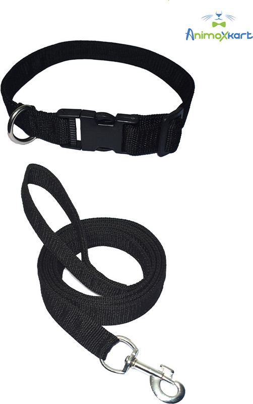 animoxkart Dog & Cat PVC Collar and Leash , Small . Dog & Cat Collar & Leash(Small, BLACK)