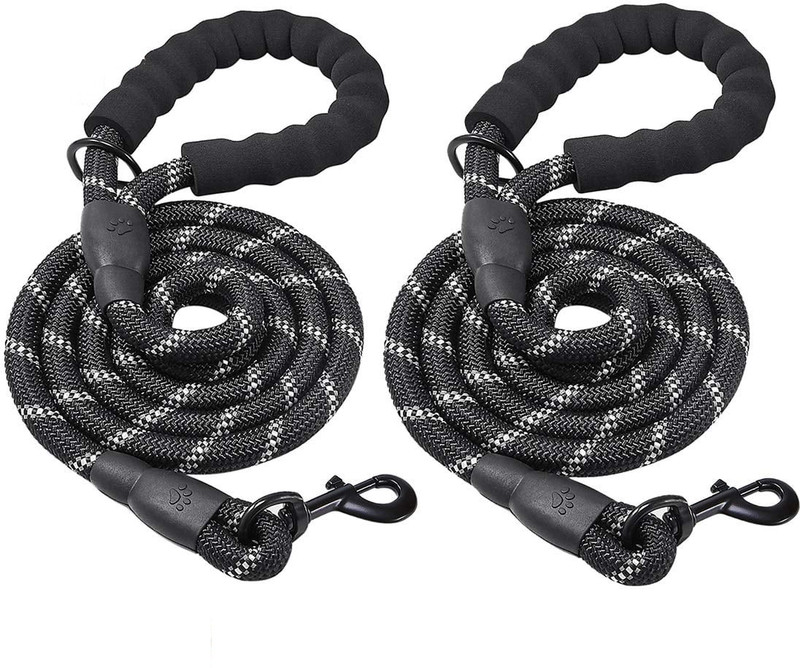 WunderVoX Strong Pet Dog Leash with Highly Reflective Threads Dog & Cat Leash(Medium, Black)