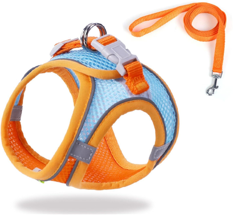 MSVTRADESS Cat Harness and Leash Set Soft Adjustable Escape Proof Cat Leash Cat Harness & Leash(Medium, multicolor)