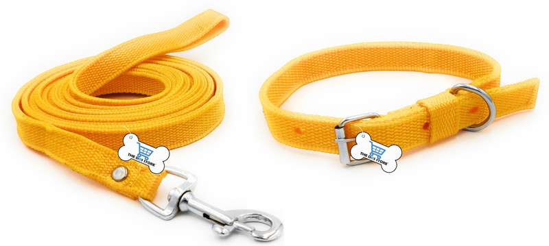 THE DDS STORE 1 inch Good Quality Yellow Puppy Belt Puppy Collar Belt Dog Collar & Leash Dog & Cat Collar & Leash(Large, YELLOW)