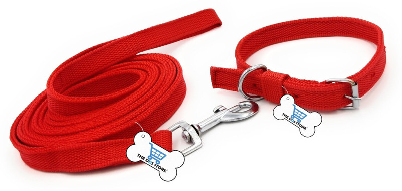 THE DDS STORE Dog Collar and Leash Dog Belt Combo Specially for Medium Breeds Dog -Red Dog & Cat Collar & Leash(Medium, RED)