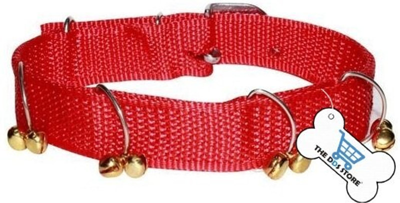 THE DDS STORE Pet Belt Ghungroo Collar Specially for Medium(Neck Girth=38-46cm,Width=0.75inch) Dog & Cat Everyday Collar(Medium, RED)