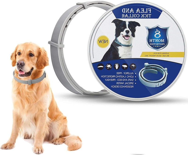 AQUABUCKET Anti Tick and Flea Collar for Dog Anti-tick Dog & Cat Anti-tick Collar(Large, Grey)