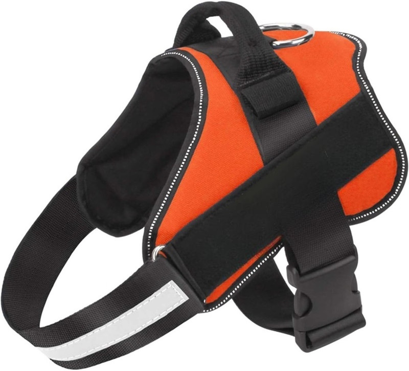 Subaka K9 Premiuim Quality Safety Dog Harness Dog Buckle Harness(Large, Orange, Black)