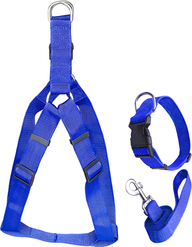Petshop7 Nylon Harness Collar Leash for Medium Dogs Medium Size Dog & Cat Harness & Leash(Medium, Brown)