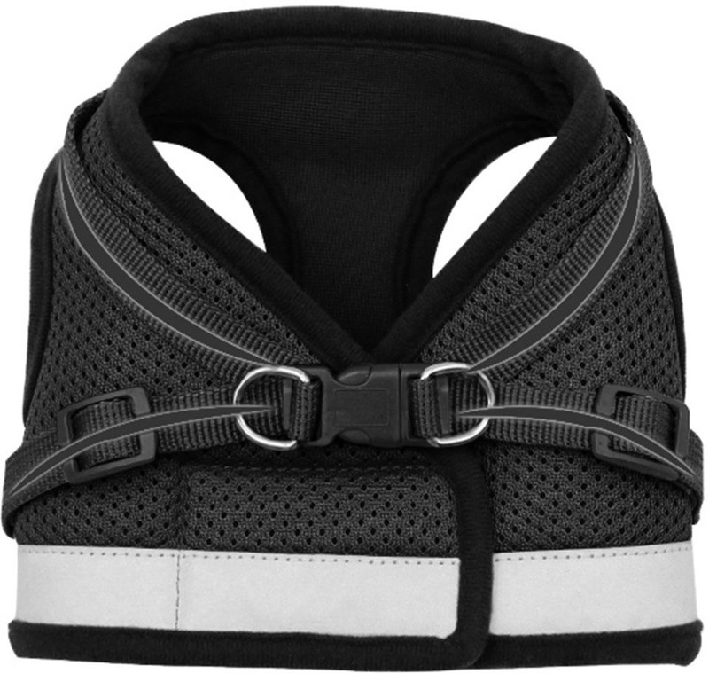 KUBER INDUSTRIES Reflective Dog Harness With Adjustable Leash|Small Size|Black Dog Harness & Leash(Small, Black)