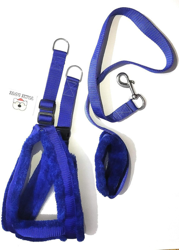 Tame Love Dog Harness & Leash(Small, Blue)