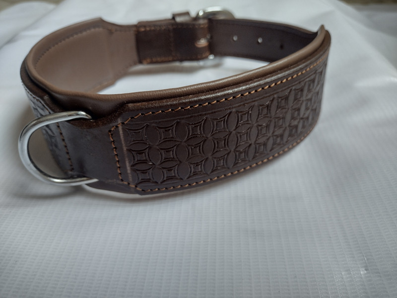 shagul leather dog collar all breeds{64 cm-2INCH} Dog Everyday Collar(Large, brown)