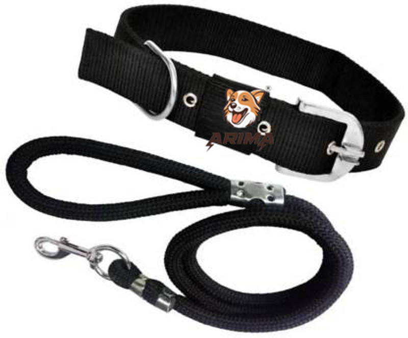 ARIMA dog collar and Rope leash only for small dog Dog Collar & Leash(Small, Black)