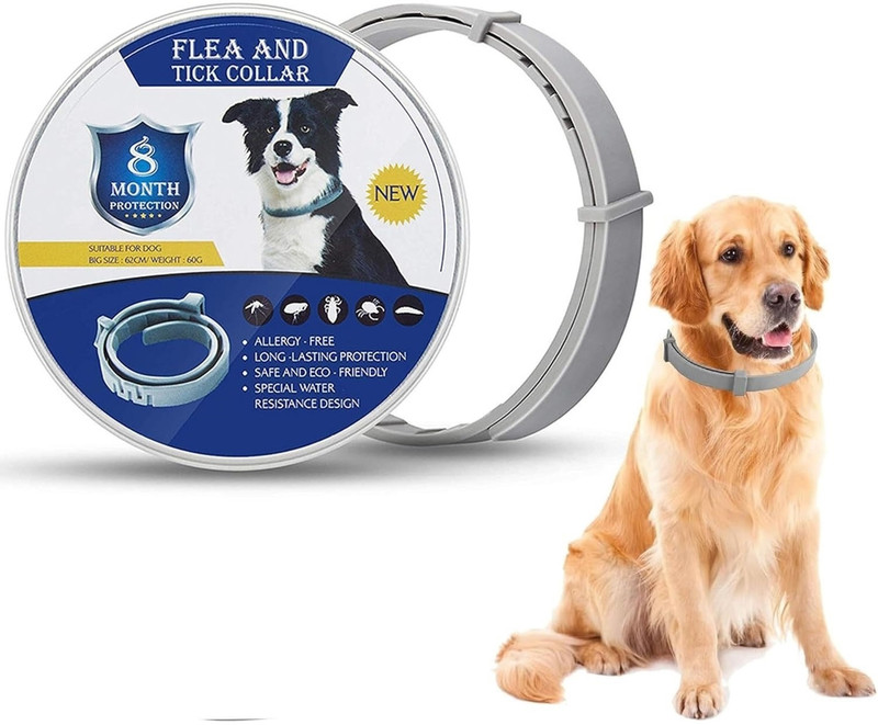 KIZJORYA Dog & Cat Anti-tick Collar(Large, Grey)