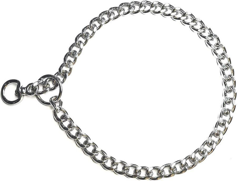 PetJoy Stainless Steal Choke Chain Dog Training Collar (Diamond Cut 8 No., 18 Inch) Dog Choke Chain Collar(Medium, Silver)