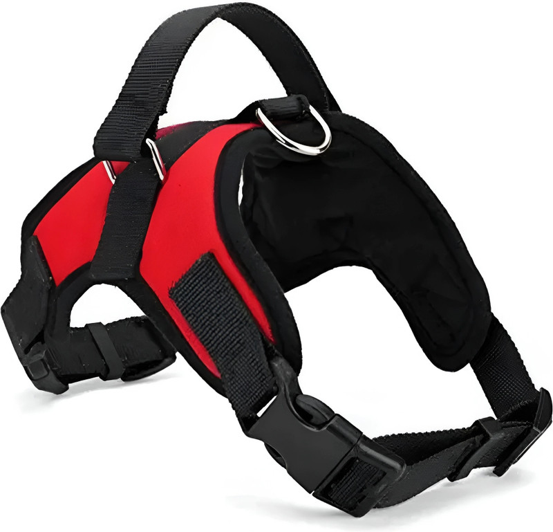 Hurrypets Pet Adjustable Nylon No pull Chest body belt Dog Standard Harness(Medium, Red)