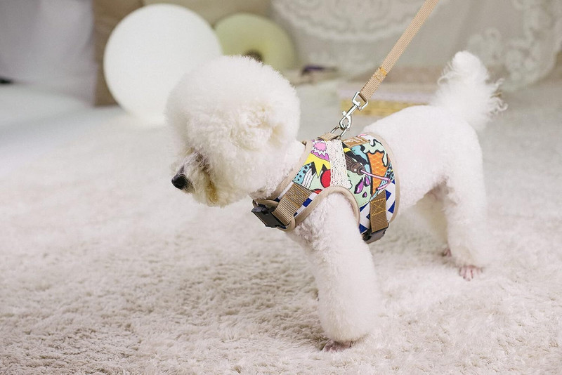 A+a pets A+a Pets' Retro Vest Style Combo of Harness & Leash Set for Dog & Cat Harness & Leash(Medium, Comic)