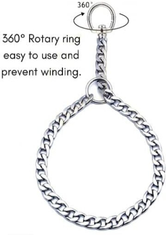 Petfun Heavy Duty Dog Choke Chain for All Small & Medium Breeds 2.5mm Dog Collar & Chain(Extra Large, Silver)