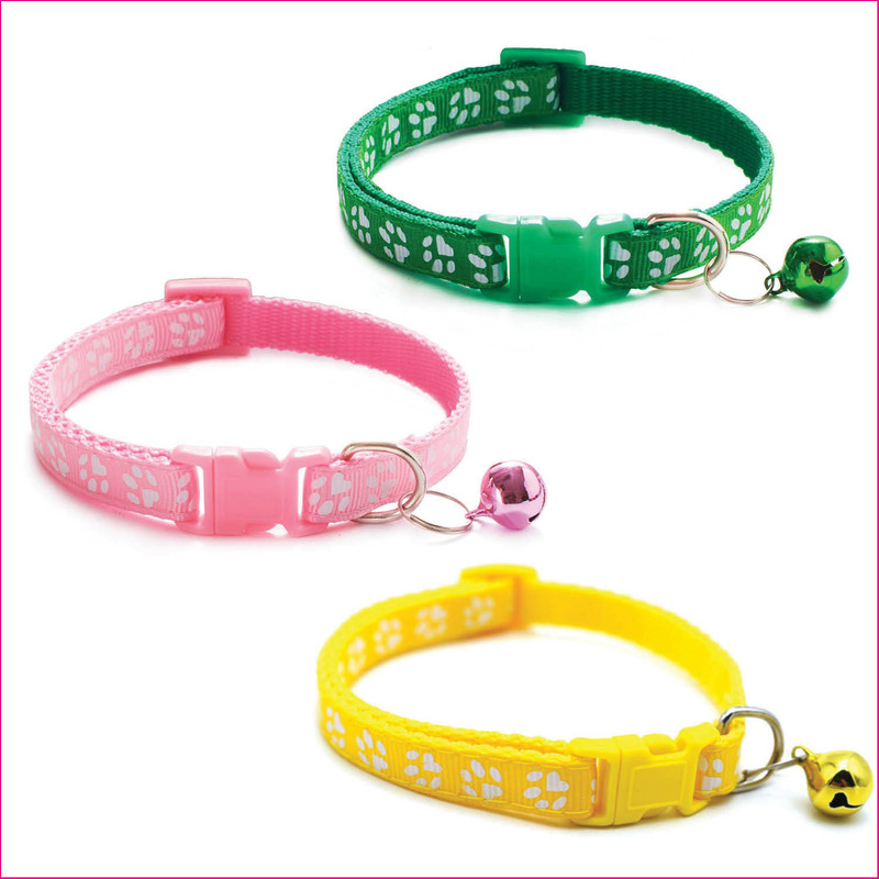 Litvibes Cat Collars With Bell,Kitten & Puppy Adjustable Safe Comfortable Flower Design Dog & Cat Break Away Collar(Small, Multicolor)