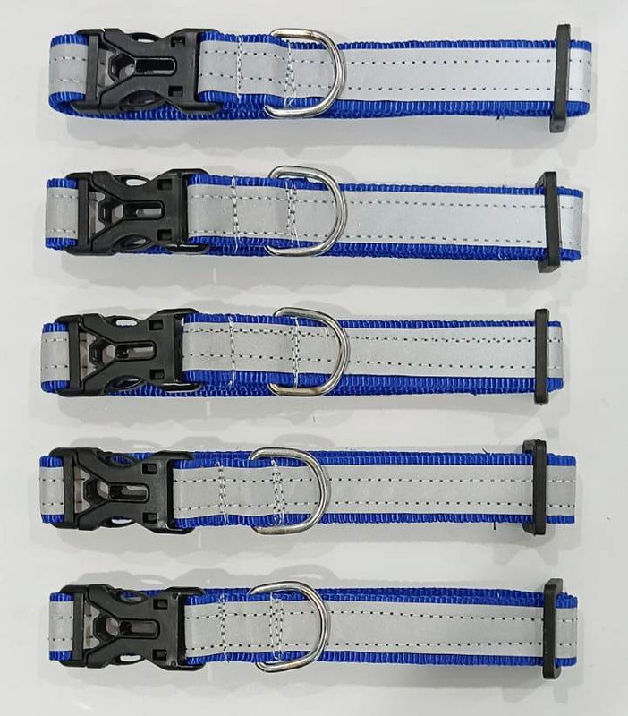Rexalt Dog & Cat Everyday Collar(35 - 50 cm, Reflective Dogs Collars (Red colour) - (Pack of 5))
