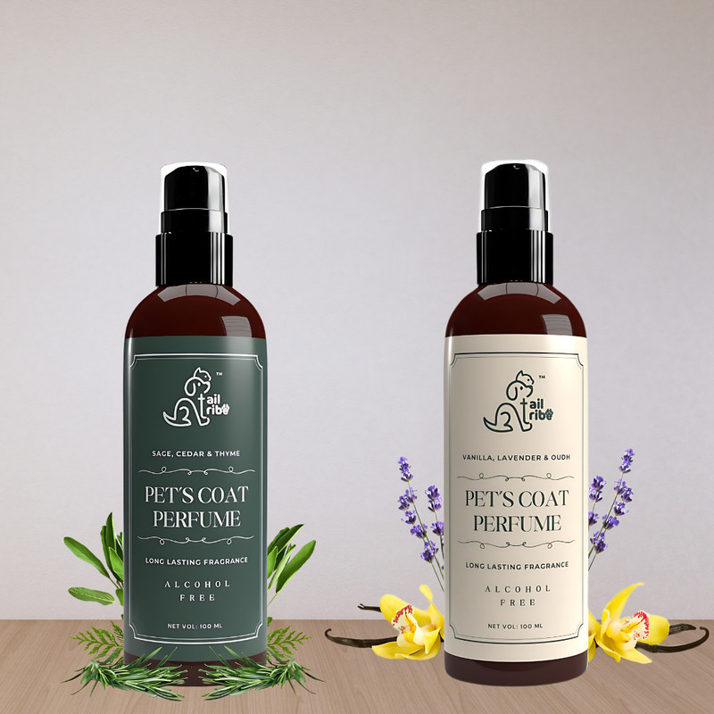 tail tribe PETS COAT PERFUME COMBO LAVENDER VANILLA & OUDH , CEDAR SAGE & THYME Cologne(100 ml)