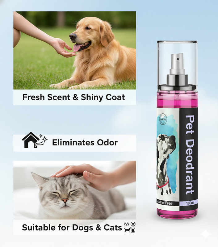 SCENTORA Active Dog Odour Eliminator - Post-Walk Freshener & Grooming Spray FRESH ROSE Cologne(1 ml)