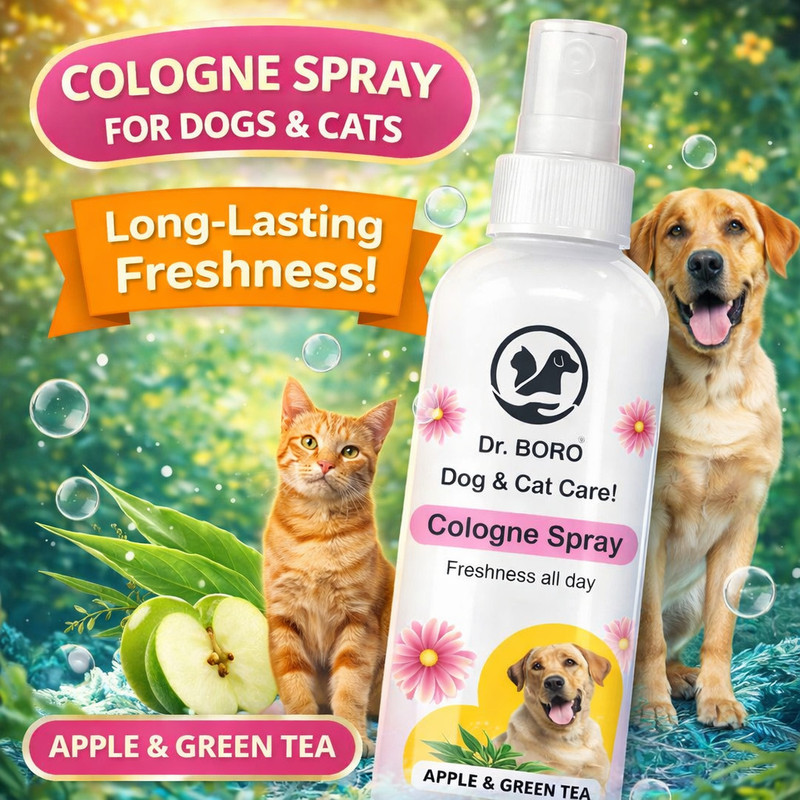 DR. Boro High Quality Amazing Odor Dog Cat Pet Deodorant Perfume Spray Natural Cologne Apple & Green Tea Cologne(100 ml)
